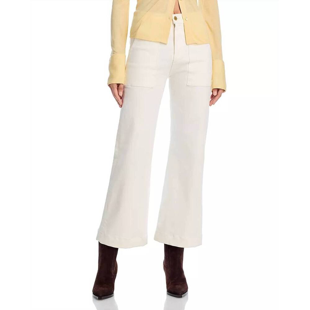 NEW RAMY BROOK clifford cropped ankle jeans in white